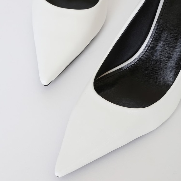 Lulus - White Pointed Toe Pumps - NWT - Picture 3 of 5